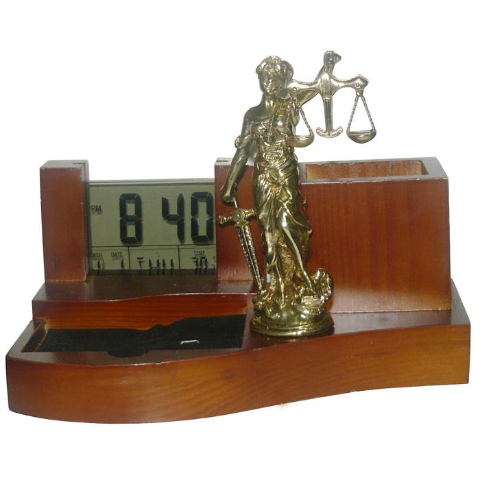 art550-044_ TARJETERO PORTALAPIZ JUSTICIA MINI C/RELOJ DIGIT