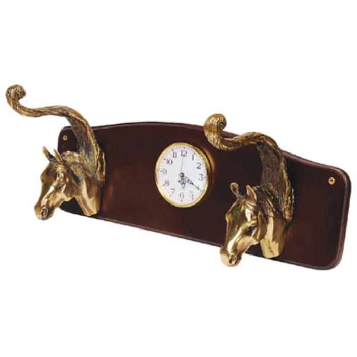 Art. 5269 _  PERCHERO PARED c/RELOJ DOS CABEZAS CABALLO c/RULO